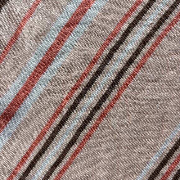 Guess Collection Long Sleeve Blouse Womens M Peach Brown Striped Square Neck Top - Picture 6 of 14